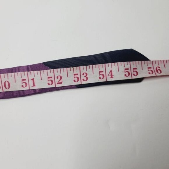 Vintage Pierre Balmain Couture Silk Electric Blue Black Geometric Necktie Funky - Picture 8 of 8